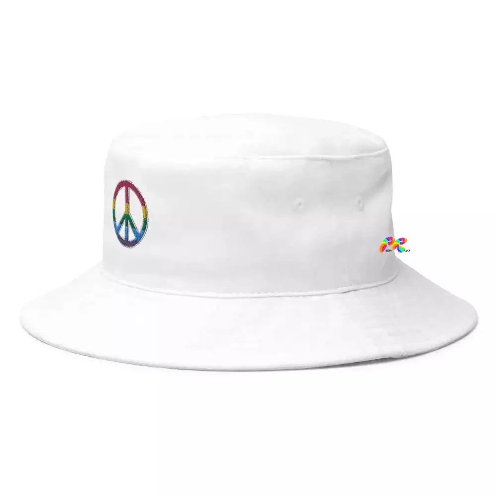 Rainbow Peace Sign Bucket Hat