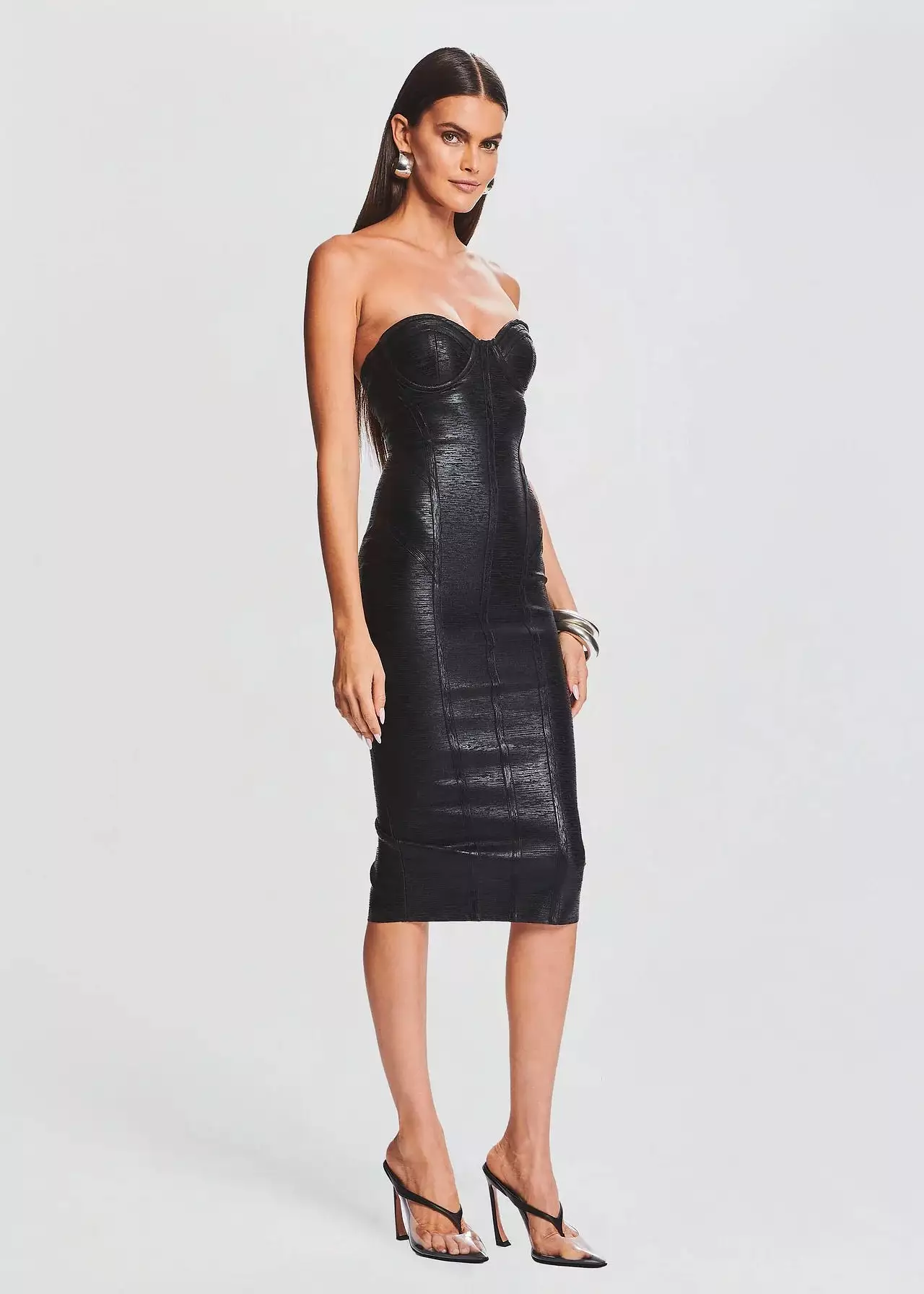 Retrofete - Charlize Coated Knit Dress - Coated Black