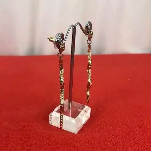 Rose Gold Crystal Large Snake Earrings