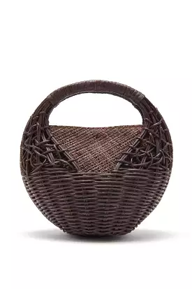 Sea Shell Wicker Bag - Chocolate