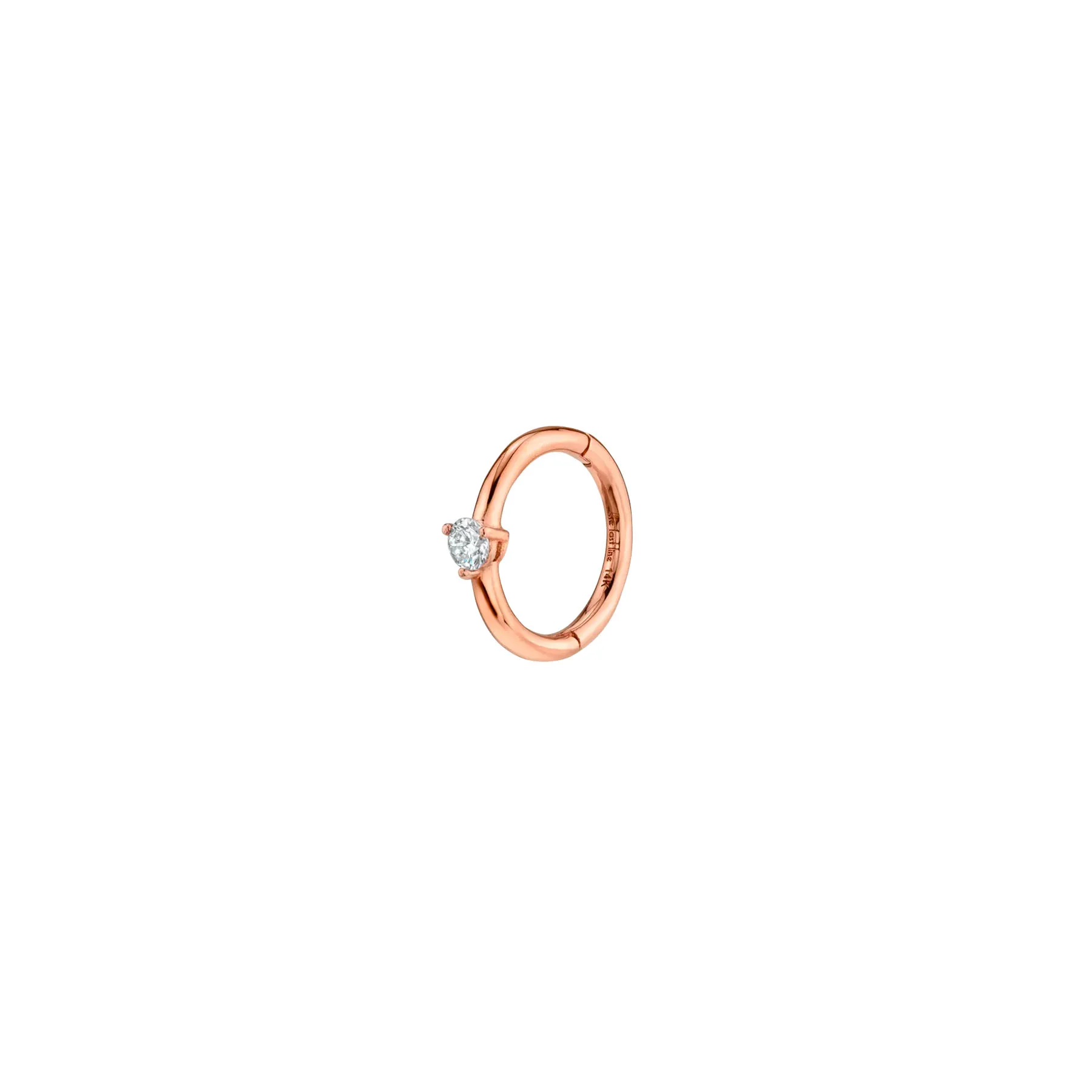 Seamless Hoop - White Diamond / 14k Rose Gold