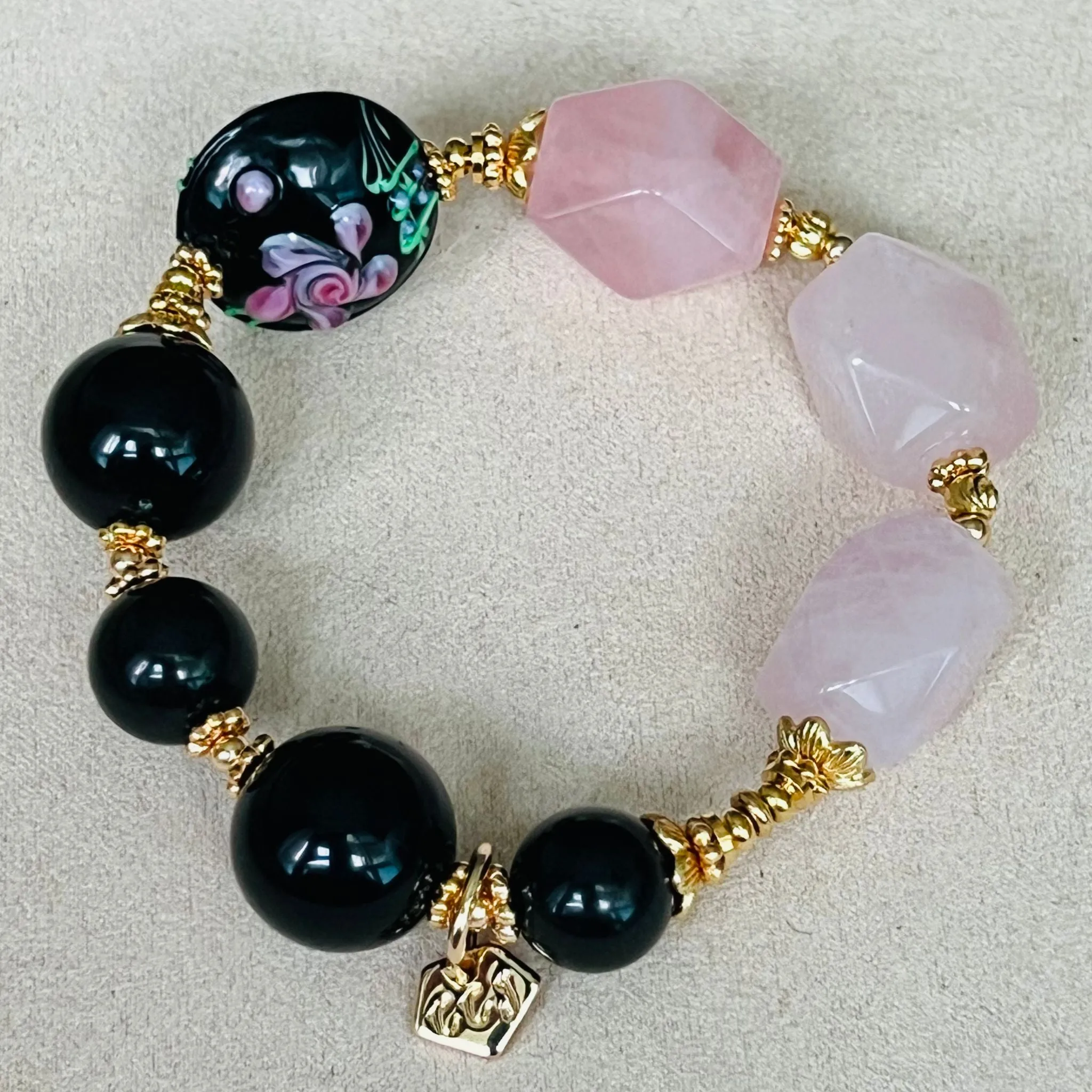 Shungite & Raw Rose Quartz Bracelet