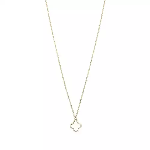 Single clover shaped pendant necklace