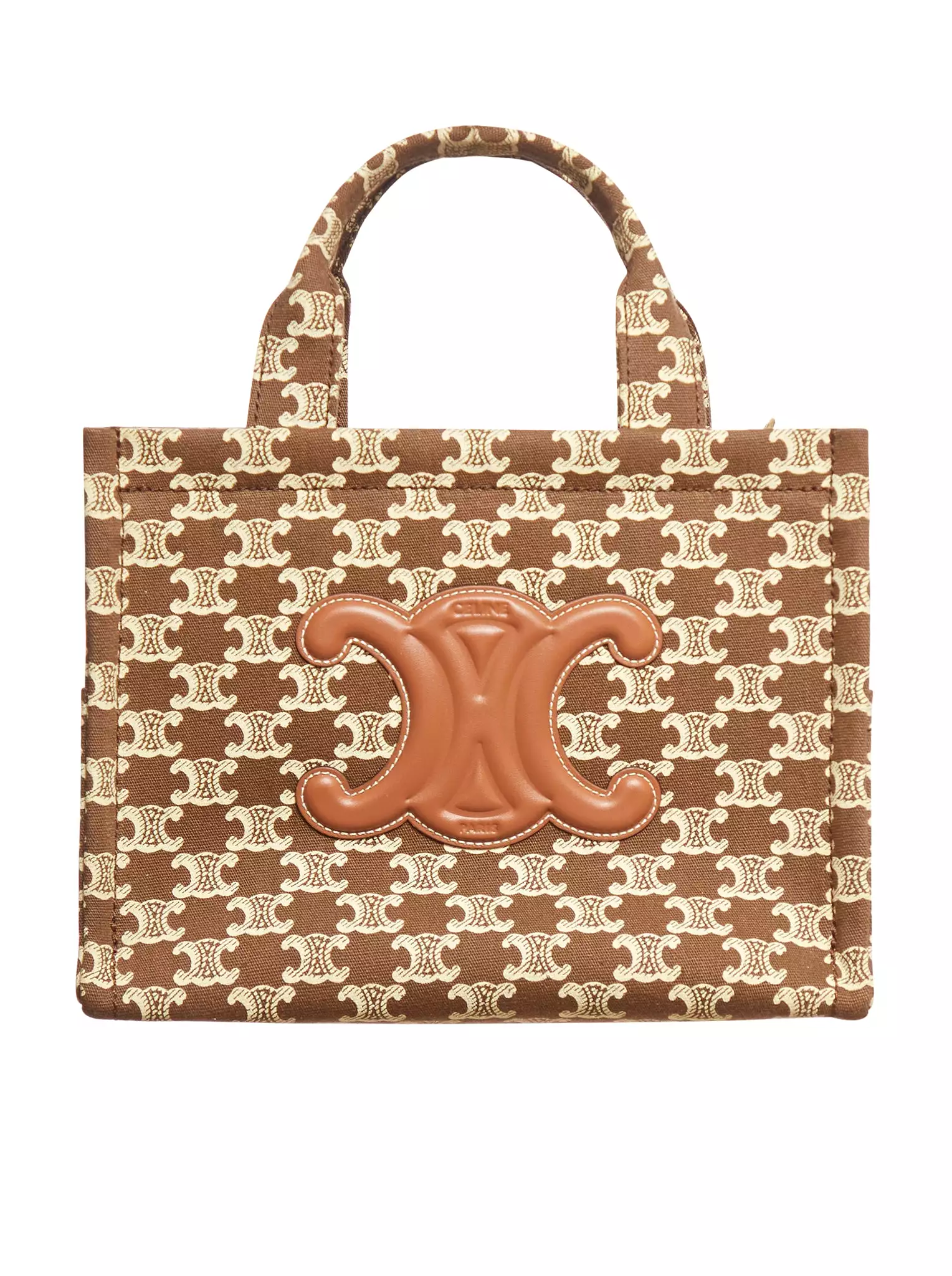 SMALL CABAS THAIS BAG IN BROWN TRIOMPHE FABRIC