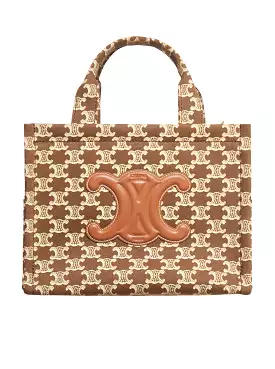 SMALL CABAS THAIS BAG IN BROWN TRIOMPHE FABRIC