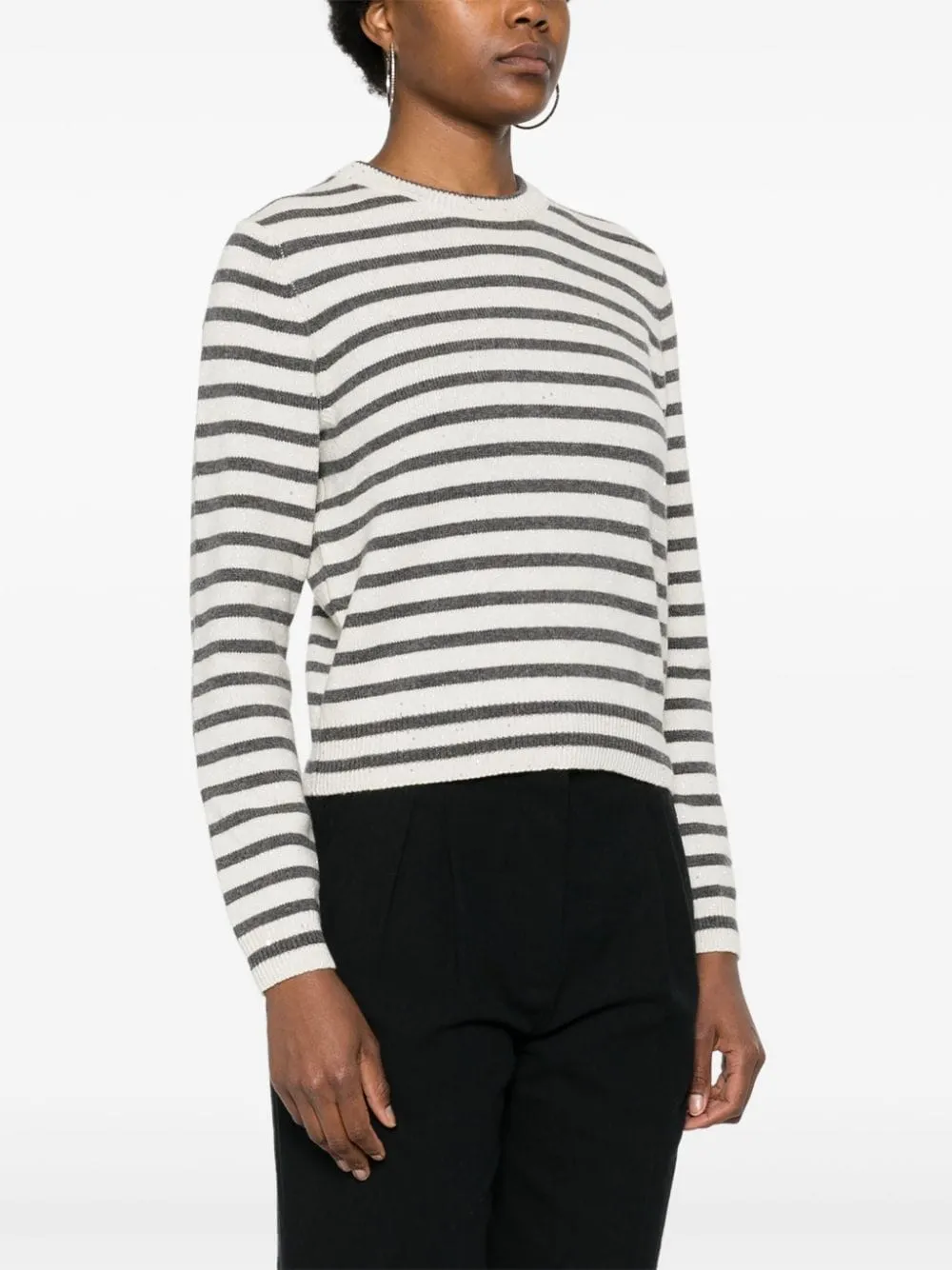 STRIPED CASHMERE BLEND SWEATER