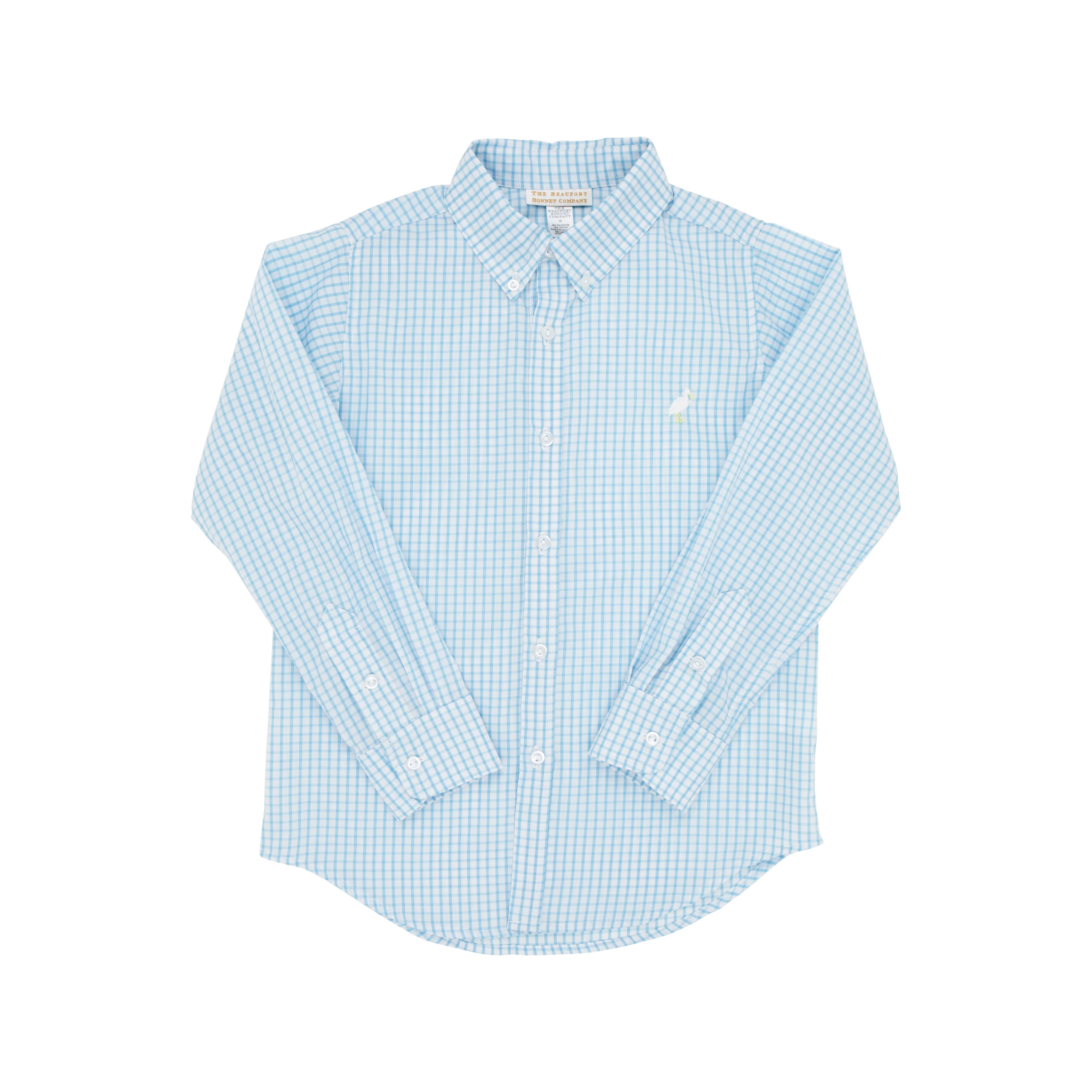 The Beaufort Bonnet Company - Brookline Blue Windowpane Dean's List Dress Shirt