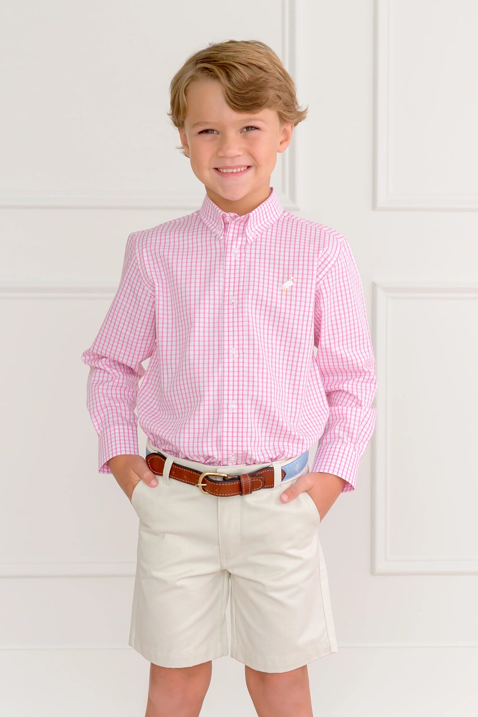 The Beaufort Bonnet Company - Hamptons Hot Pink Windowpane Dean's List Dress Shirt