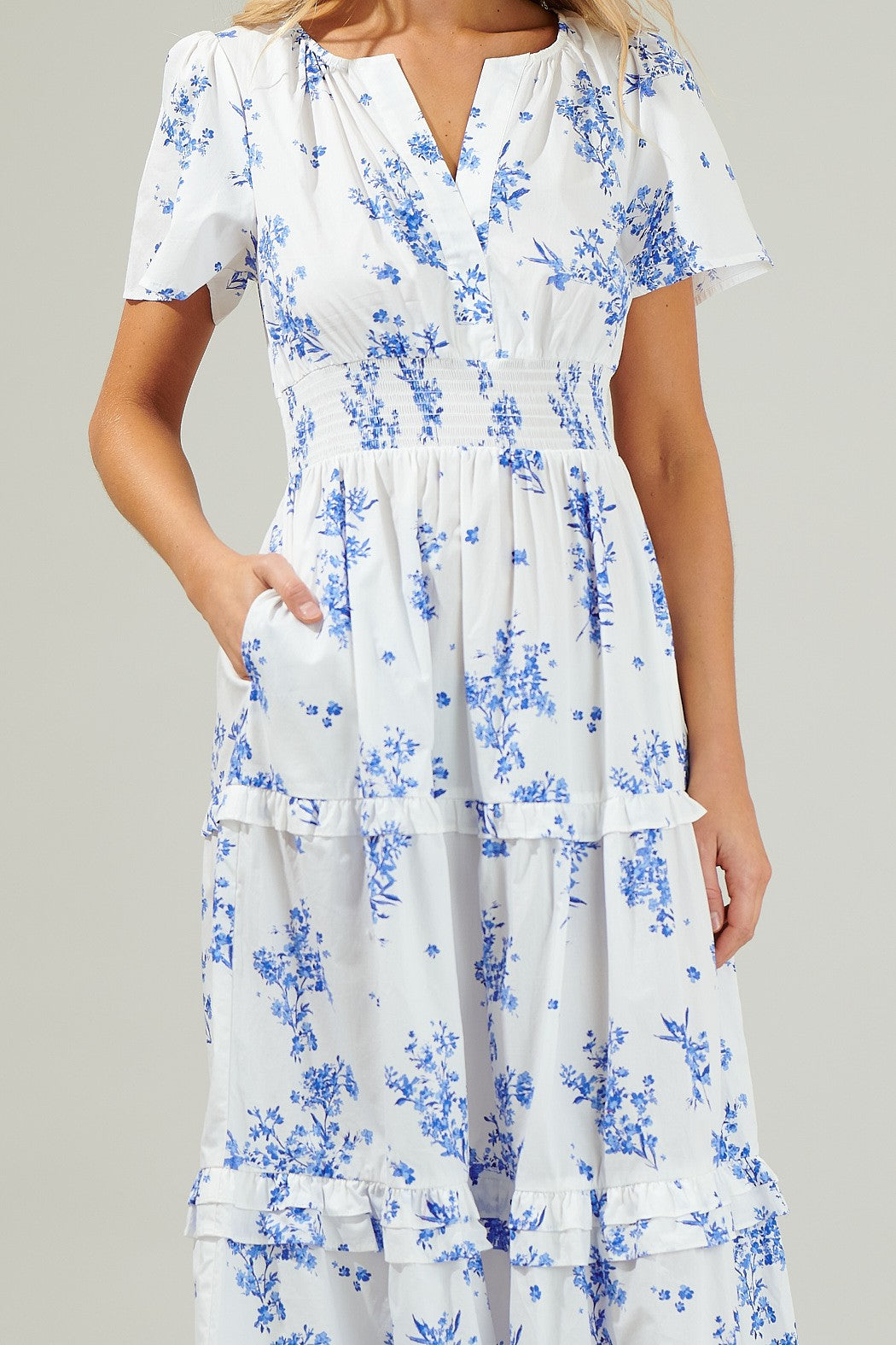 The Etta Poplin Tiered Maxi Dress