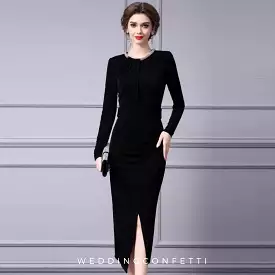 The Florence Long Sleeve Black Dress