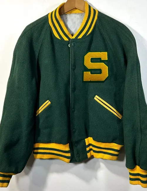 The Scholarship Green Wool Varsity Jacket - William Jacket