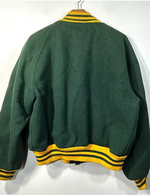 The Scholarship Green Wool Varsity Jacket - William Jacket