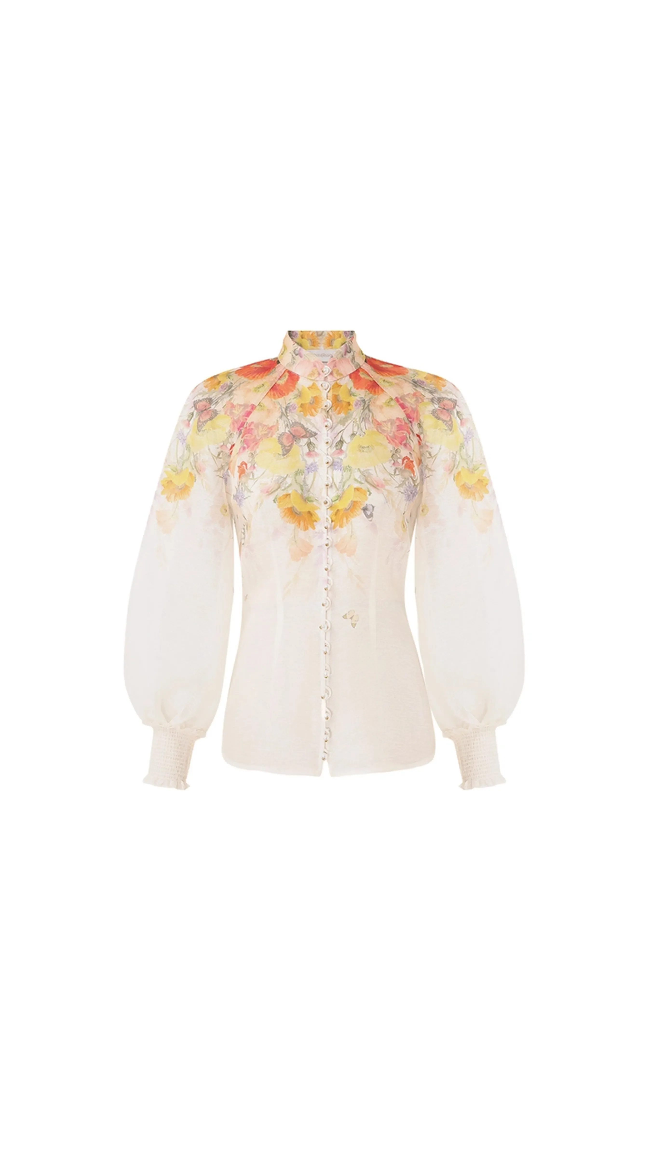 The Tranquillity Blouse - Red Butterflies