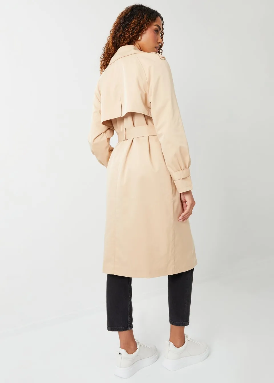 Threadbare Stone Richie Raglan Sleeve Trench Coat