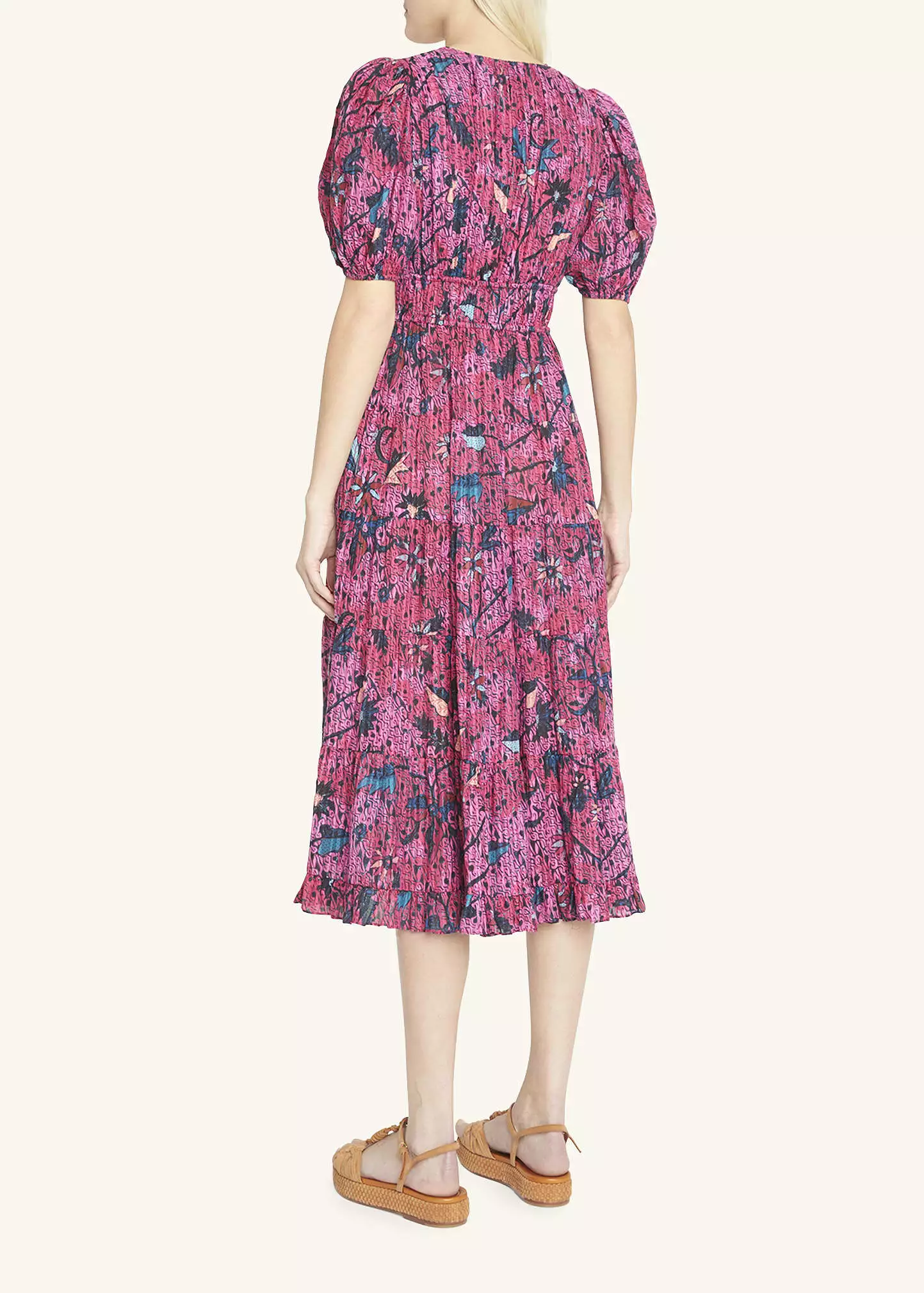 Ulla Johnson Thelma Tiered Puff-Sleeve Midi Dress