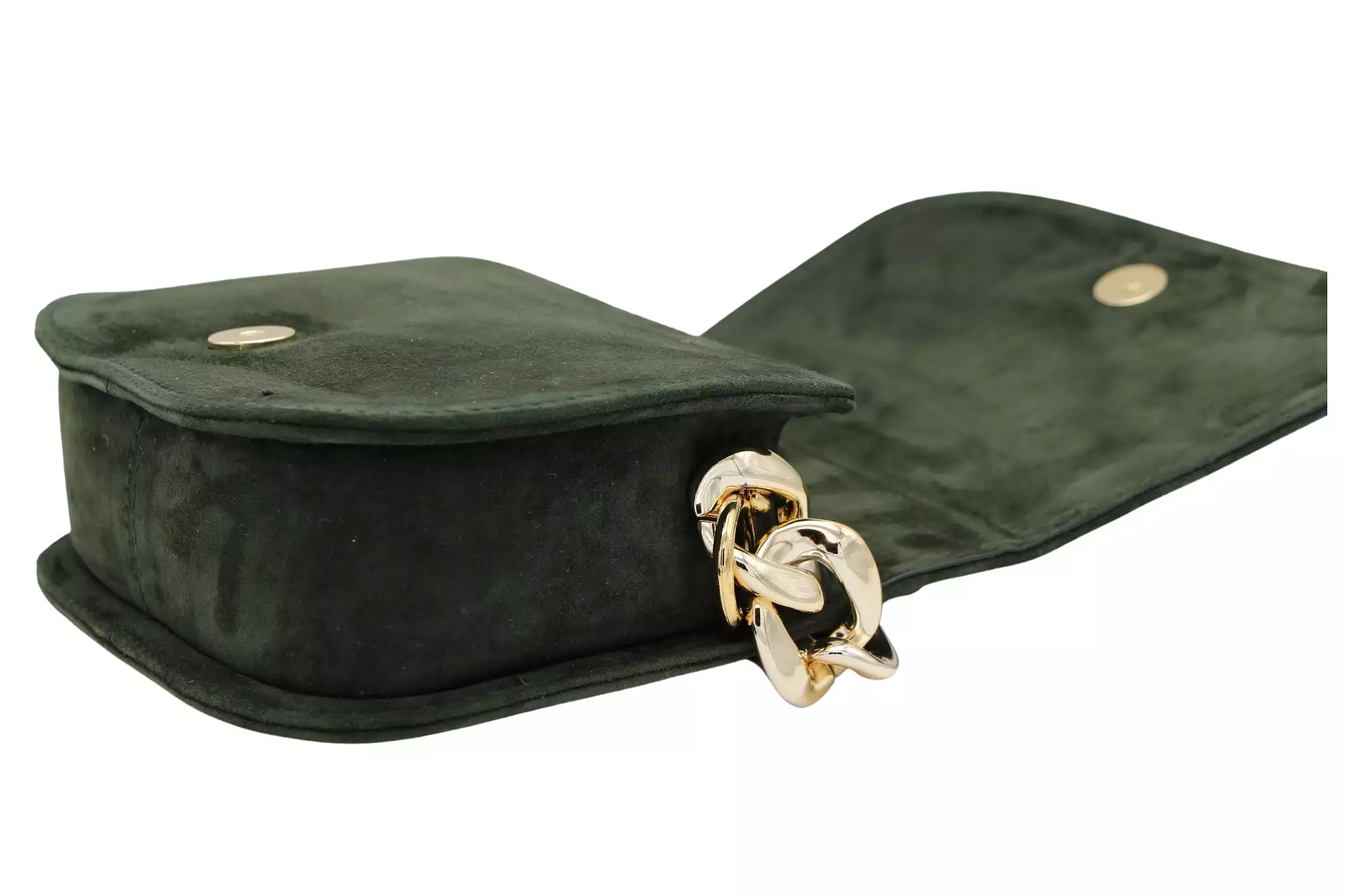 UNISA Green  Suede Small Saddle Bag   ZBRUNA