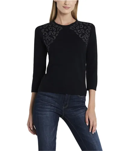 Vince Camuto Womens Studded Pullover Sweater