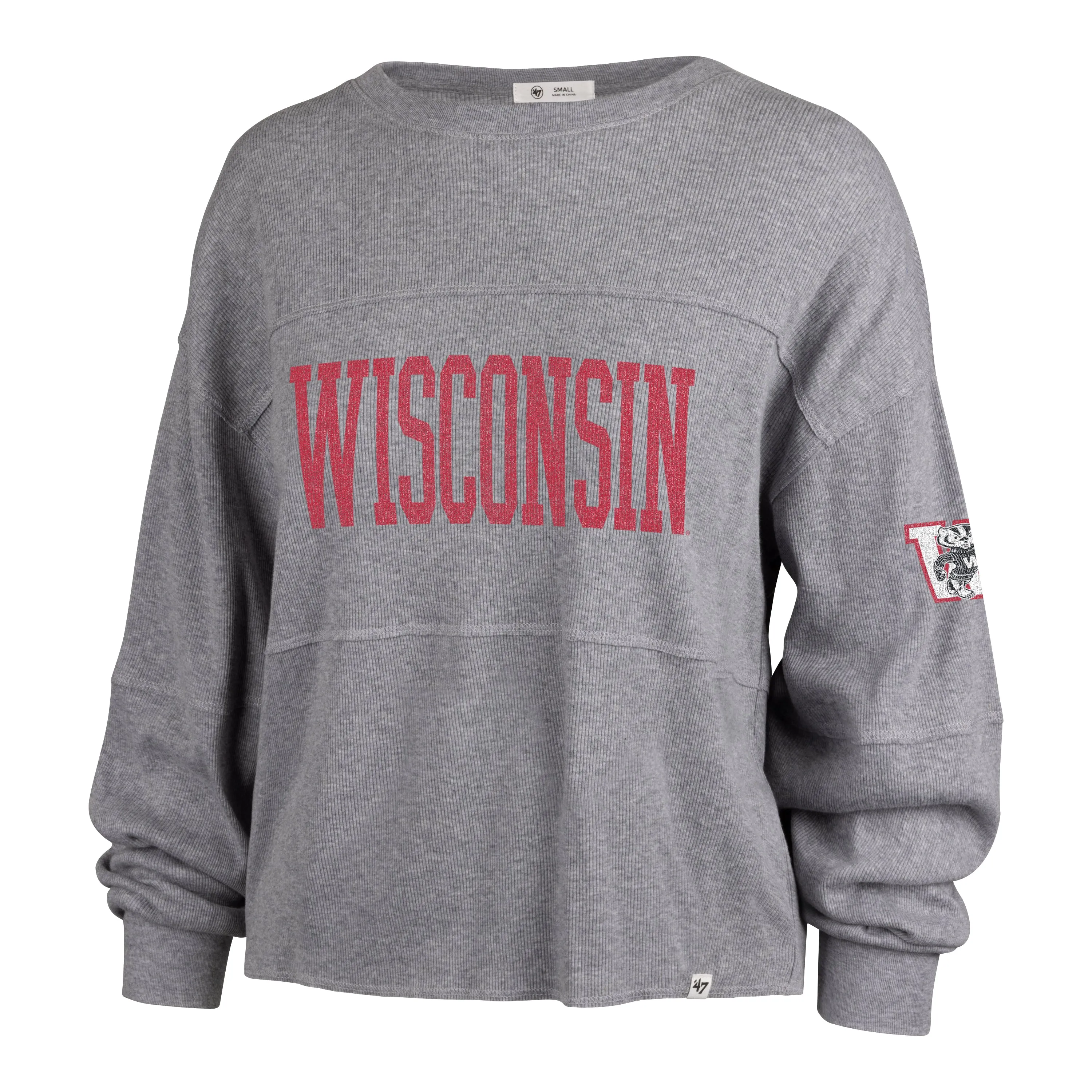 WISCONSIN BADGERS VINTAGE GET LOUD '47 JADA LONG SLEEVE TEE WOMENS